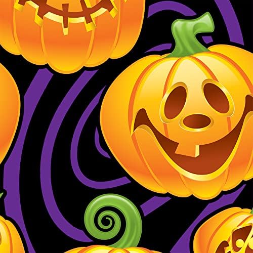 Beistle Jack-O-Lantern Wall Backdrop, 4’ x 30’ - Fall Pumpkin Decorations, Photo Backdrop, Party Backdrop, Easy to Adhere Wall Covering, Photography Backdrop, Halloween Decorations