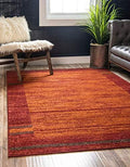 Unique Loom Autumn Collection Modern Contemporary Casual Abstract Area Rug (Terracotta/ Burgundy Border, 2 x 3 ft Rectangular) by UniqueLoom