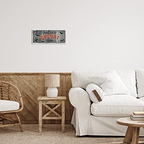 Spooky Home Sign Halloween, 7 x 17 Inch Mounted Print on Wall Plaque