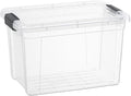 Superio Small Clear Storage Box with Lid, 8.75 Quart Plastic Container Bins for Organizing, Stackable Crates, BPA Free, Non Toxic, Odor Free, Organizers for Home, Office, School, and Dorm