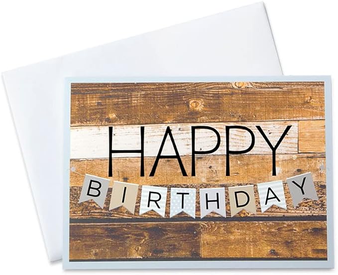 CEO Cards - Birthday Greeting Cards (Pastel Banner), 5x7 Inches, 25 Cards & 26 White Envelopes (B1602)