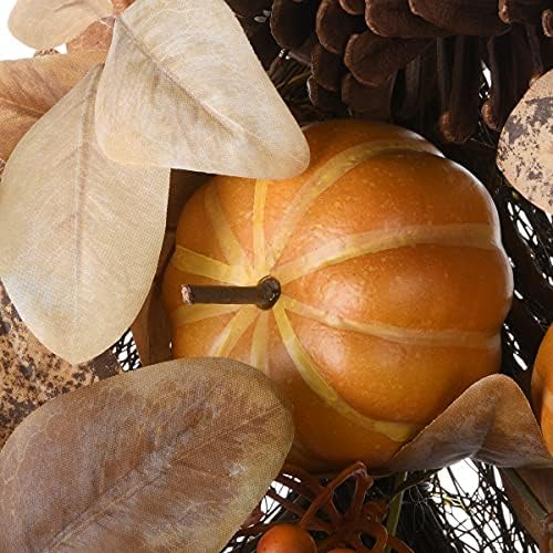 National Tree Company Artificial Autumn Teardrop, Decorated with Pine Cones, Berry Clusters, Pumpkins, Assorted Leaves, Autumn Collection, 30 Inches - Image 3