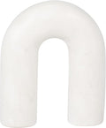 White Marble Arch Decorative Object – Rounded Horseshoe Sculpture Modern Home Decor – Contemporary Shelf & Coffee Table Decor for Office & Living Room – 5" x 6"