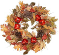 Boston International Artificial Fall Wreath Front Door & Wall Thanksgiving Decorations for Home, 26", Pinecones & Pomegranates by BostonInternational