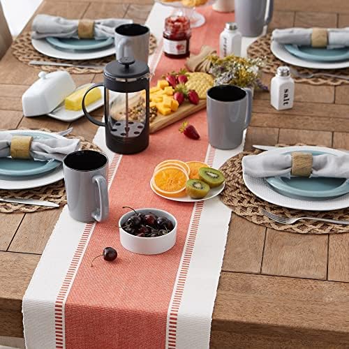 DII Dobby Stripe Table Runner, 13x72 Spice & Cream Background - Image 5