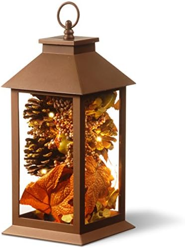 National Tree Company Autumn Décor | Includes Mini LED Lights | Harvest Arrangement Lantern - 15 Inch by Unknown