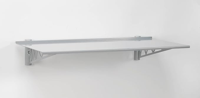 LTL Home Products Puzzle Metal Silver Wall Shelf Kit, 11" x 36", with Bridge Silver Bracket