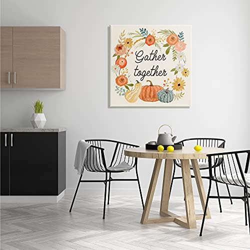 Gather Together Orange Floral, 30 x 30 Inch Canvas Wall Art - Image 3