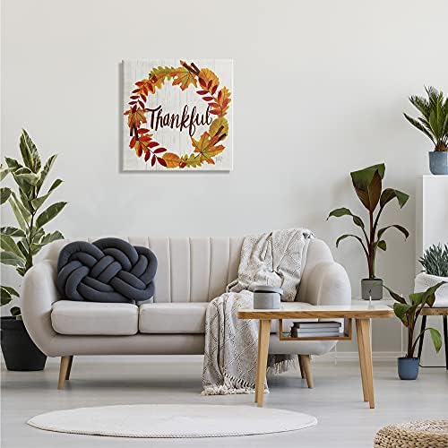 Stupell Industries Autumn Tree Leaf Wreath, 24 x 24 Inch Canvas Wall Art - Image 2