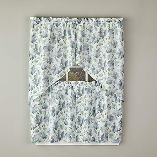 SKL Home Harvest Falling Leaves Tier Curtain Pair, 57X24, Blue - Image 3