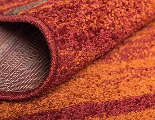 Unique Loom Autumn Collection Modern Contemporary Casual Abstract Area Rug (Terracotta/ Burgundy Border, 9 x 12 ft Rectangular) - Image 6