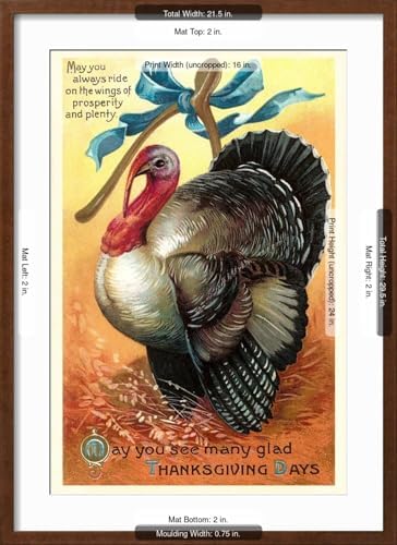 Art.com Wall Art Print Turkey and Wishbone on Brown Frame, 21" x 29" - Image 5