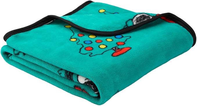 Franco Collectibles® Peanuts® Snoopy & Woodstock Puffer Coat Holiday Christmas Super Soft Cozy Plush Throw, 40 in x 50 in, (Official Peanuts® Product)