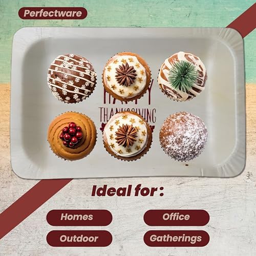 Perfectware 7" Disposable Wooden Plate with Happy Thanksgiving Print - Pack of 25ct (Perfectware 7-Happy Thanksgiving-25ct) - Image 6
