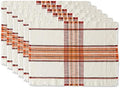 DII Thanksgiving & Fall Table Decoration Autumn Farmhouse Plaid, Placemat Set, 13x19, Pumpkin Spice Orange, 6 Count by DII