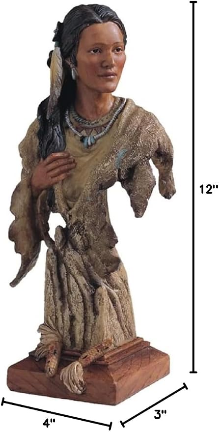 ICE Armor 12" H Indian Woman Bust Statue Native American Decoration Figurine Office Desk/Home/Living Room/Table Decor, Perfect House Warming Gifts for New Home
