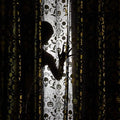 NICETOWN Halloween Curtains Decor Black Sheer Curtains 96 Inches Long for Indoor & Outdoor, 52" Wide Scary Creepy Skull Skeleton Drapres Grommet for Halloween Party, Living Room, Kitchen, 2 Panels