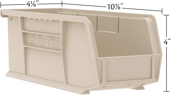 Akro-Mils 30224 AkroBins Plastic Storage Bins, 11"x 4"x 4", Clear, 12-Pack | Space-Saving Stackable Bins for Garage, Pantry, Craft Organization