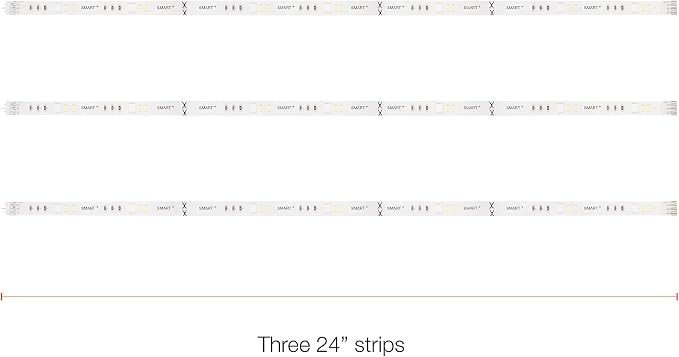 SYLVANIA Smart (3) 2ft Bluetooth Mesh Indoor LED Flex Light Strip Starter Kit for Alexa/Google/Apple HomeKit, RGBTW Full Color, Dimmable, Accessories Included - 1 Pack (75575)
