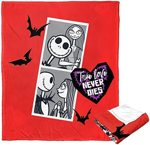 NORTHWEST Nightmare Before Christmas Silk Touch Throw Blanket, 50" x 60", True Love Photos