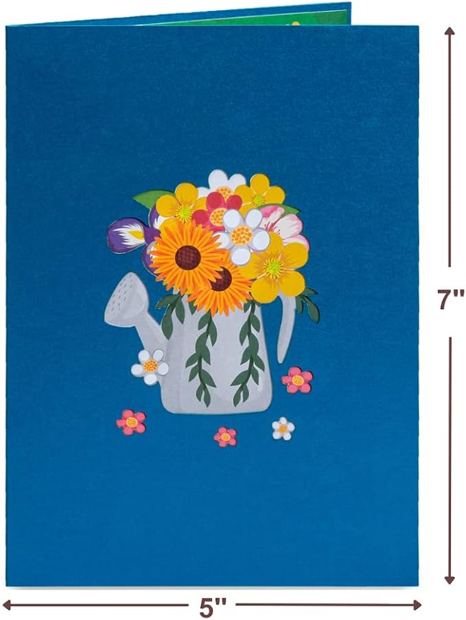 Paper Love Pop Up Cards 2 Pack - Includes 1 Flower Wagon and 1 Purple Lilies, For All Occasions, Mother Day, Birthday, Just Because- Includes Envelope and Note Tag