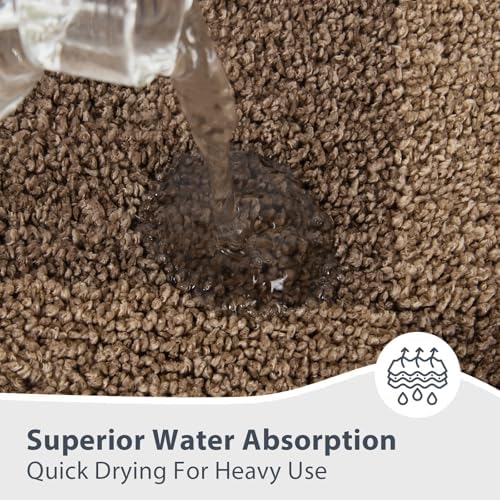Bathroom Rugs, 24" x 60" Soft Bath Rugs, Checkered Grayish Brown & Coffee