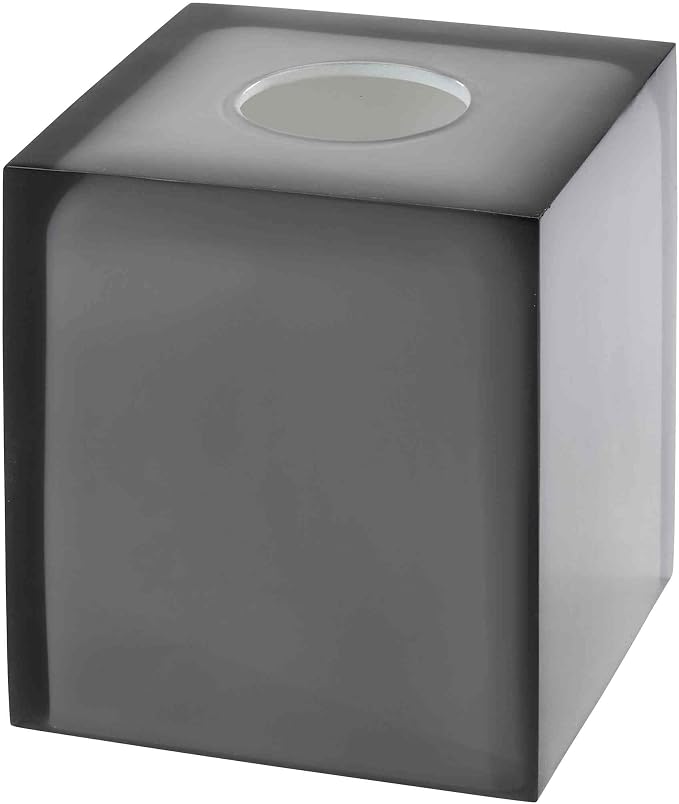 Avanti Linens - Tissue Box Cover, Resin Countertop Accessories, Modern Home Decor (Soho Collection, Smoke)