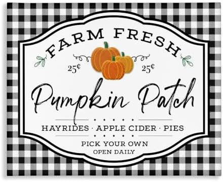 Farm Fresh Pumpkin Patch Sign, 24 x 30 Inch Canvas Wall Art by StupellIndustries