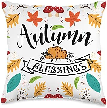 Autumn Blessings Thanksgiving Vibes Pumpkin Spice Fall Lover Throw Pillow by Unknown