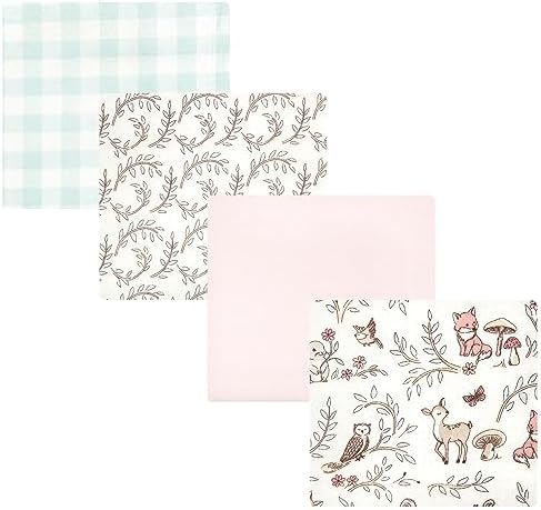 Hudson Baby Unisex Baby Cotton Poly Flannel Receiving Blankets, Girl Woodland Pals, One Size by HudsonBaby