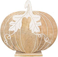 Boston International Fall Pumpkin Statue Tabletop Sculpture Thanksgiving Decorations for Home, 10.5" Small, Mango Wood Pedestal Pumpkin by BostonInternational