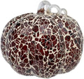 Boston International Handblown Glass Pumpkin with LED Light Thanksgiving Halloween Decorations for Home, Large, Mosaic by BostonInternational