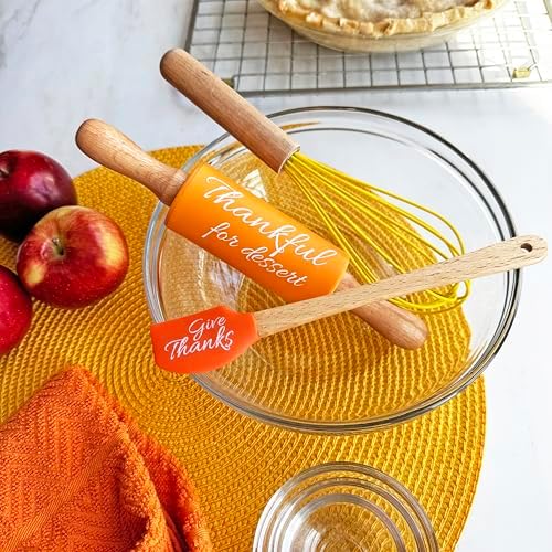 R&M Fall Holiday 3 Piece Mini Bake Set – Spatula, Whisk & Rolling Pin – Thanksgiving Baking Gift for Kids and Home Bakers - Image 6