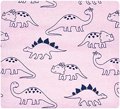 Hudson Baby Unisex Baby Cotton Flannel Receiving Blankets, CuteASaurus, One Size - Image 6