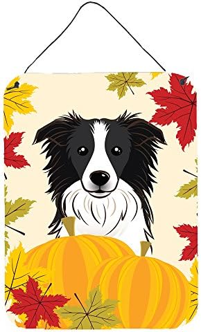 Caroline's Treasures BB2047DS1216 Border Collie Thanksgiving Wall or Door Hanging Prints Aluminum Metal Sign Kitchen Wall Bar Bathroom Plaque Home Decor Front Door Plaque, 12x16, Multicolor by CarolinesTreasures