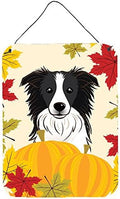 Caroline's Treasures BB2047DS1216 Border Collie Thanksgiving Wall or Door Hanging Prints Aluminum Metal Sign Kitchen Wall Bar Bathroom Plaque Home Decor Front Door Plaque, 12x16, Multicolor by CarolinesTreasures