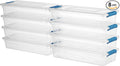 novelinks 4 Quart Clear Plastic Storage Containers with Lids (8 Pack) | Storage Bins with Lids, Stackable Small Clear Bins, Craft Storage Box, Paper Storage, Under Bed Storage Bins, Pencil Box