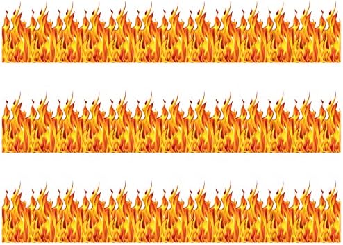 Beistle Plastic Flame Wall Backdrops, 4’ x 30’, 3 Pack – Photo Backdrop, Easy to Adhere Wall Covering, Party Decor, Burning Fire Photography Background for Birthdays, Holidays & Events