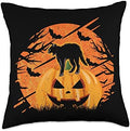 Halloween Costume Cat Autumn Pumpkin Thanksgiving Meowing Throw Pillow by Unknown