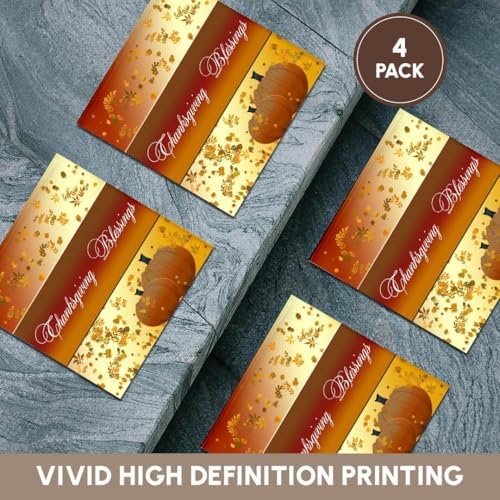 3dRose 777images Designs Holidays - Thanksgiving Blessings, Fall Background and Pumpkins - Set of 4 Ceramic Tile Coasters (CST_165726_3) - Image 6