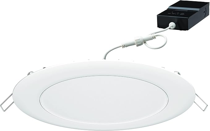 Juno WF6C RD TUWH MW M6 Smart LED Wafer Downlight, 2700K-5000K Tunable White, Dimmable, Zigbee or Bluetooth Connection, Use with Alexa, Google Home, SmartThings, Ultra Thin, 6 Inch, Matte White