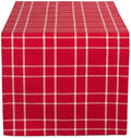 DII Holiday Dining Table Linen Collection Holly Berry Plaid, Christmas Table Runner 14x108, Red & White by DII