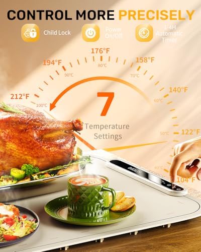 Warming Mat for Food,VEPOKA Food Warmer Mat for Countertop - Image 2