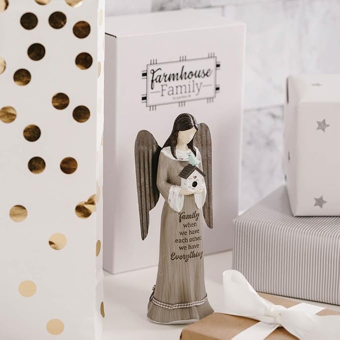 Pavilion - 7.5" Angel Figurine - Family When We Have Each Other, We Have Everything - Simplistic Rustic Modern Farmhouse Statue