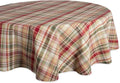 DII Give Thanks Plaid Fall Table Decor, Autumn & Thanksgiving Tabletop Linens, 70" Round Tablecloth by DII