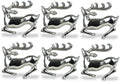 DII Christmas Thanksgiving Holiday Tabletop Décor Collection Decorative Napkin Ring Holder Set, 2.5" Diameter, Silver Reindeer, 6 Piece by DII