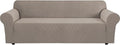 H.VERSAILTEX Stretch Oversized Couch Cover 1 Piece Sofa Slipcovers for Living Room Feature Thick Checked Jacquard Fabric with Elastic Bottom, Sofa X-Large - Taupe