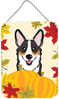 Caroline's Treasures BB2061DS1216 Tricolor Corgi Thanksgiving Wall or Door Hanging Prints Aluminum Metal Sign Kitchen Wall Bar Bathroom Plaque Home Decor Front Door Plaque, 12x16, Multicolor by CarolinesTreasures
