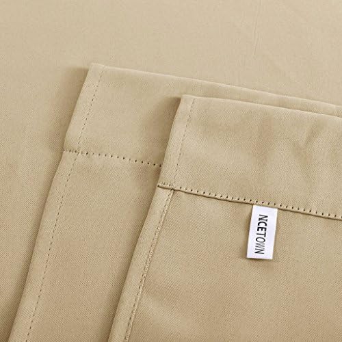 NICETOWN Farmhouse Tie Up Shade - Window Valance for Kitchen Balloon Curtain Rod Pocket Drapery for Home Decor Adjustable Valance, 52W x 63L in, Biscotti Beige, 1 Panel - Image 6