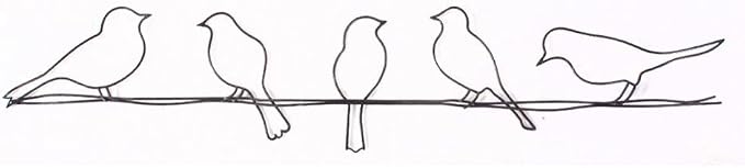 Graham & Brown 41-221 Bird on a Wire Metal Wall Art, Black, 5.00" x 23.00"